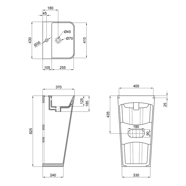 Умывальник напольный Qtap Tern 440x380x830mm White QT1711G302WN - изображение 2