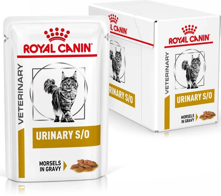 Упаковка вологого дієтичного корму Royal Canin для кішок при захворюваннях нижніх сечовивідних шляхів urinary S/O (скибочки в соусі) 12 шт х 85 г (40320010) (9003579027721) (9003579010044)A - изображение 2