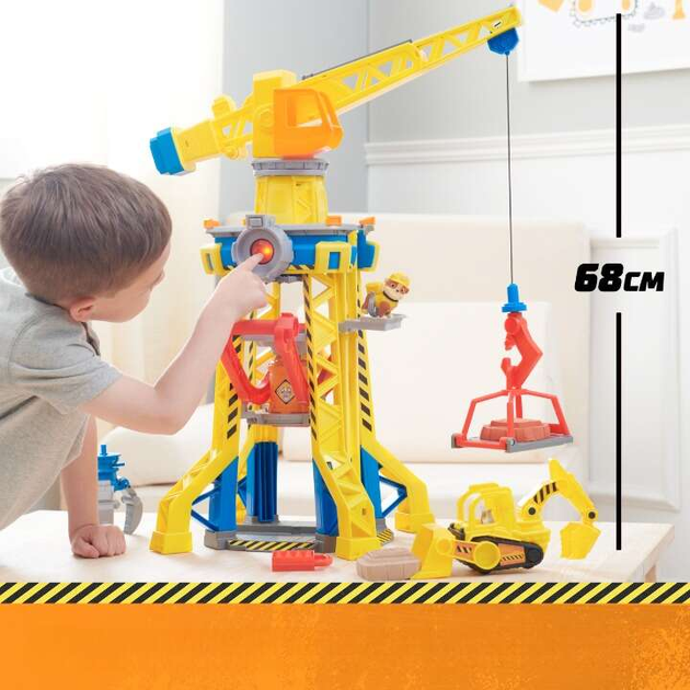 Dźwig Spin Master Psi Patrol Rubble i jego Ekipa 60 cm z buldożerem figurką piaskiem kinetycznym i akcesoriami (6067494) - obraz 13