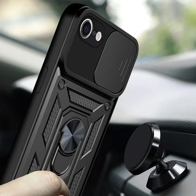 Ударостійкий чохол Camshield Serge Ring для Apple iPhone 7 / 8 / SE (2020) (4.7") Чорний - зображення 3