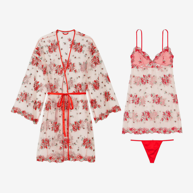 Комплект (халат + пеньюар + трусики-стринги) женский Victoria's Secret ...