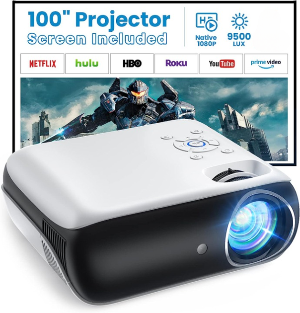 Мультимедийный проектор Topvision H1 Full HD 9500 Лм с динамиками - Фото 1 Мультимедийный проектор Topvision H1 Full HD 9500 Лм с динамиками - изображение 1