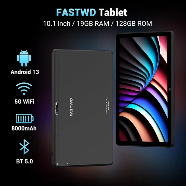 Планшет 10.1" FASTWD Z10 8/128Gb 8 ядер Android 13 8000 mAh Черный - изображение 2