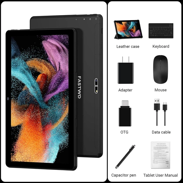 Планшет 10.1" FASTWD Z10 8/128Gb 8 ядер Android 13 8000 mAh Черный - изображение 3