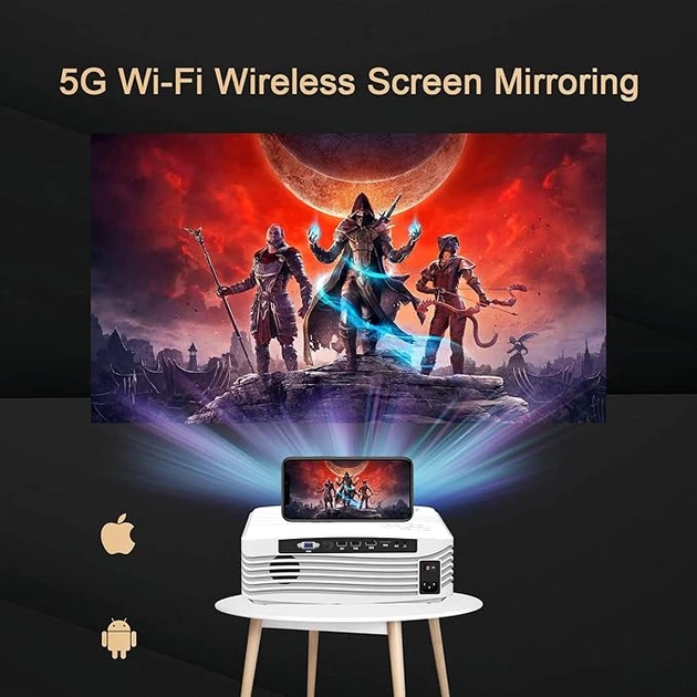 Мультимедійний проектор DR. Q AK-50 Full HD LED 9500 Лм WiFi з динаміками Б/В b16 - зображення 4