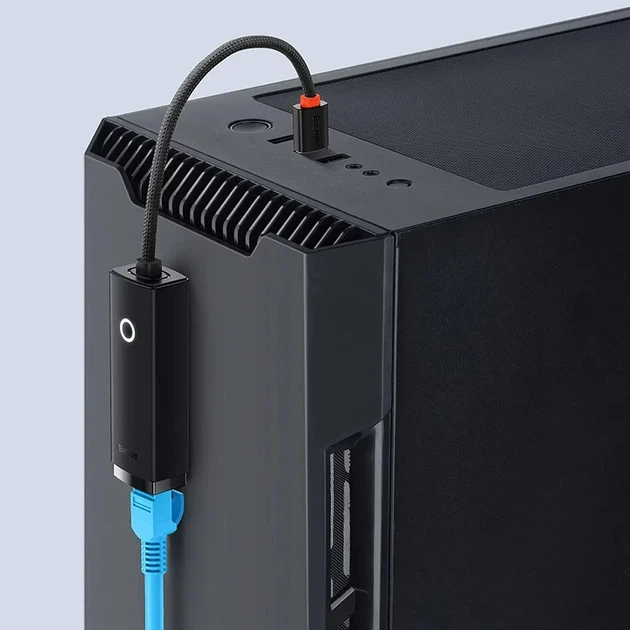 Сетевой адаптер Baseus USB А to Rj45 Ethernet Adapter 1000 Мбит/с Black (WKQX000101) - изображение 6
