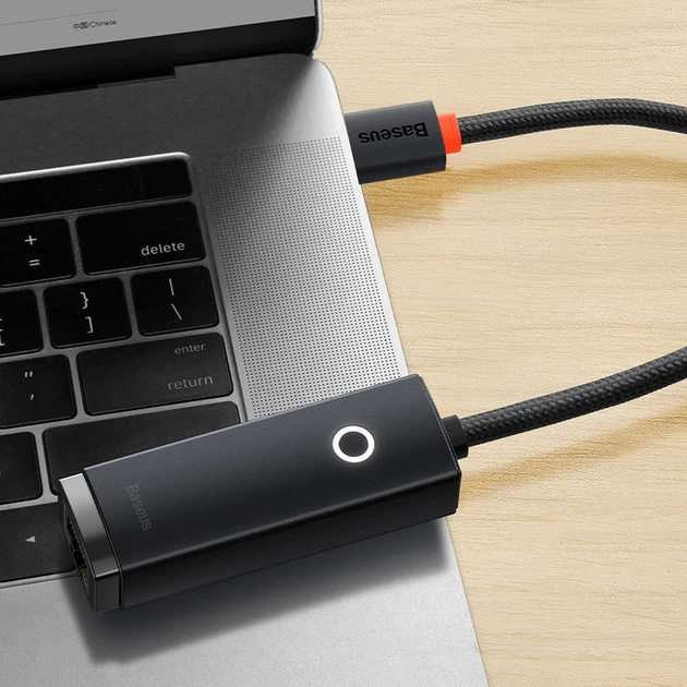 Сетевой адаптер Baseus USB А to Rj45 Ethernet Adapter 1000 Мбит/с Black (WKQX000101) - изображение 7