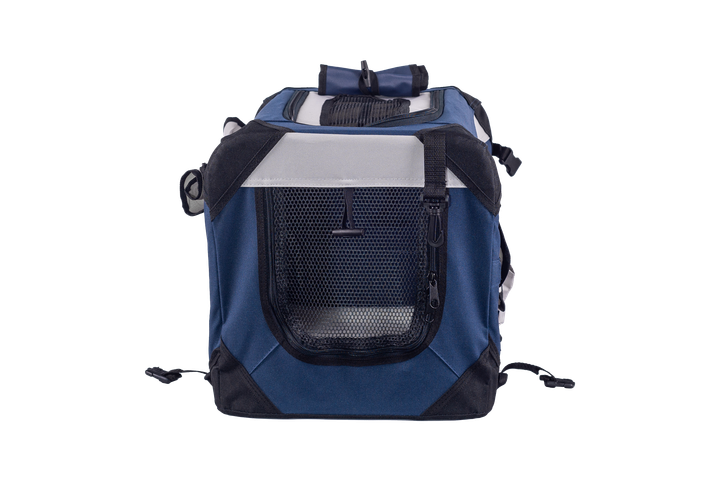 Мягкая клетка для собак SENFUL Pet Soft Crate с флисовым ковриком и чехлом, сине-серая, L (70х52х52 см) - изображение 5