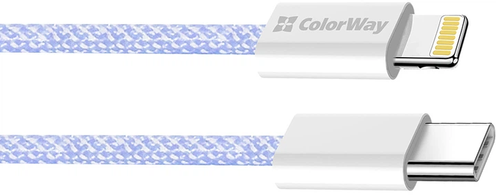 Кабель ColorWay Type-C - Apple Lightning braided cotton PD Fast Charging 27W 1 м Purple (CW-CBPDCL061-PU) - зображення 4