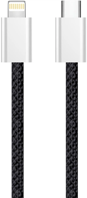Кабель ColorWay Type-C - Apple Lightning braided cotton PD Fast Charging 27W 1 м Black (CW-CBPDCL061-BK) - изображение 2
