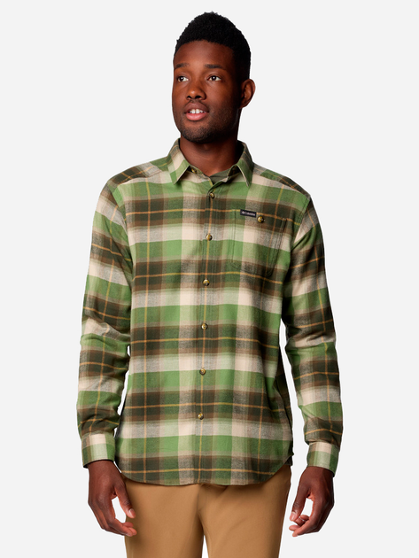 Рубашка хлопковая мужская Columbia Cornell Woods Flannel Long Sleeve Shirt 1617951-398 S Зеленая (0990054785100_0195981172546) 