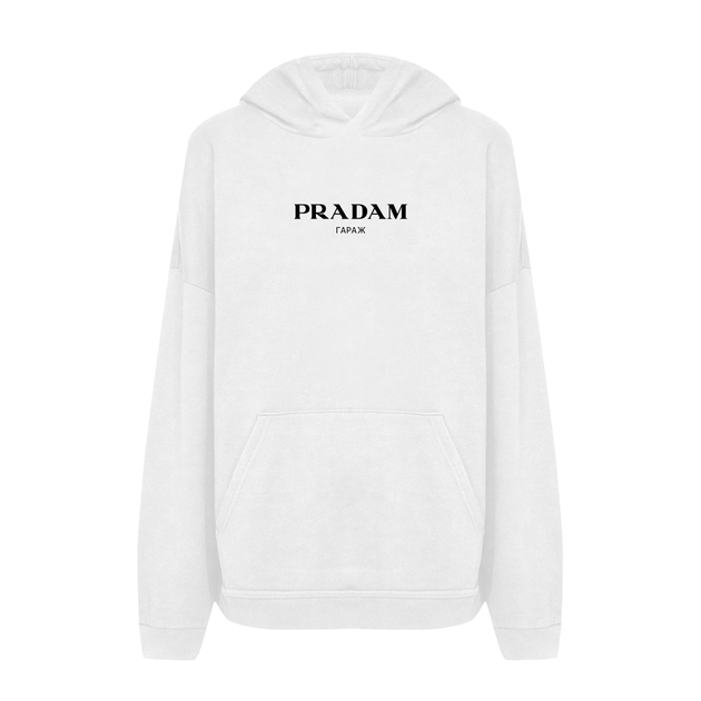 Худи с принтом ТiШОТКА Pradam гараж С юмором про Prada S Белый (1070498774) - Фото 2 Худи с принтом ТiШОТКА Pradam гараж С юмором про Prada S Белый (1070498774) - изображение 2