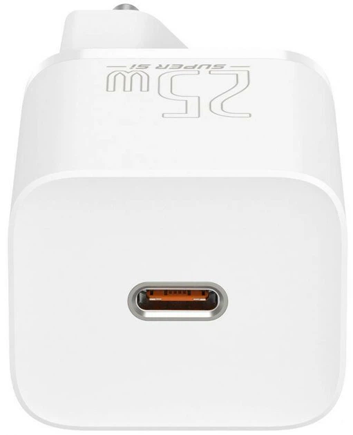 Сетевое зарядное устройство Baseus Super Si Quick Charger адаптер Type-C с быстрой зарядкой 25W, Белый - Фото 2 Сетевое зарядное устройство Baseus Super Si Quick Charger адаптер Type-C с быстрой зарядкой 25W, Белый - изображение 2