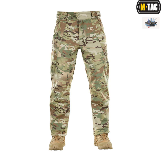 Тактичні зимові штани M-Tac Soft Shell Winter Multicam мультикам 2XL - зображення 2