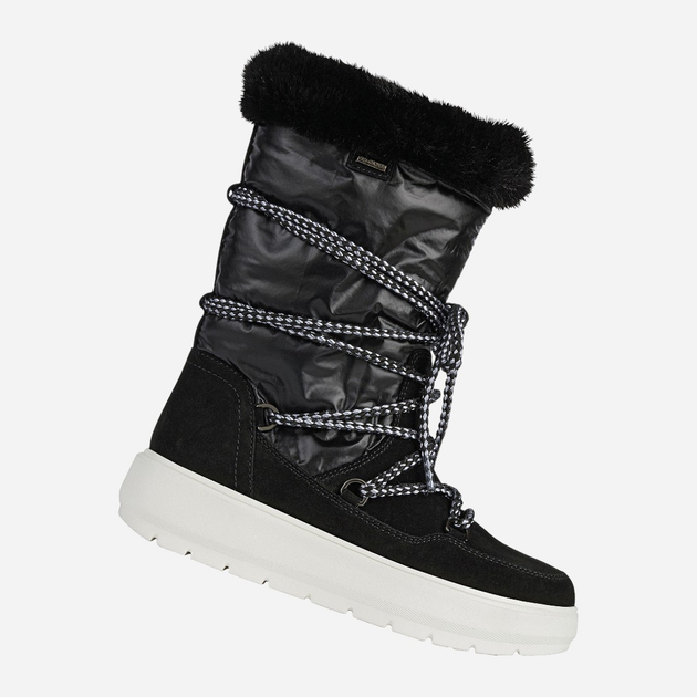 Śniegowce damskie wysokie Geox D94AWC022FU-C9999 37 24 cm Czarne (8054730787184) - obraz 3