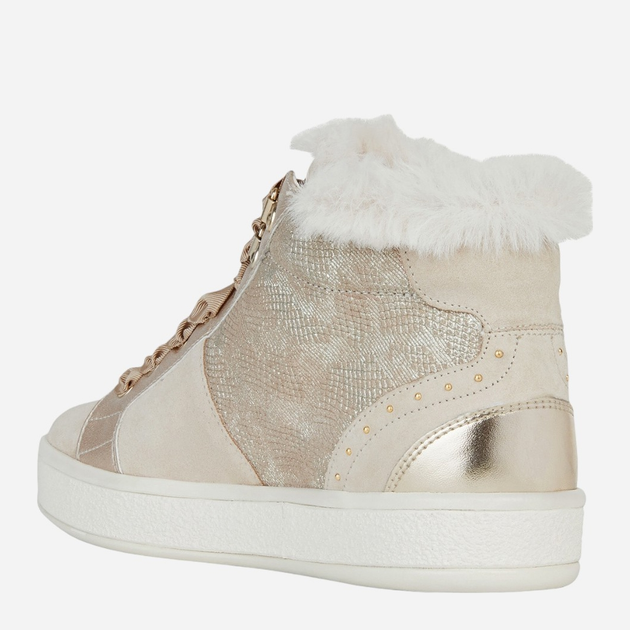 Zimowe sneakersy damskie ocieplane z futerkiem Geox D26FFC0BS22-C6738 37 Beżowe (8050036771629) - obraz 3