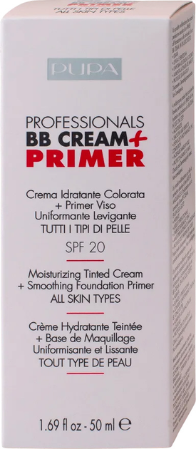 Podkład nawilżający Pupa Professionals BB Cream + Primer SPF20 001 Nude 50 ml (8011607191260) - obraz 2