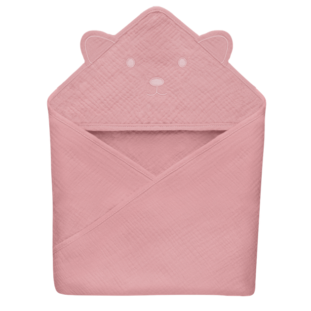 Рушник Lionelo MUSLIN HOODED TOWEL PINK BABY - Фото 2 Рушник Lionelo MUSLIN HOODED TOWEL PINK BABY - зображення 2