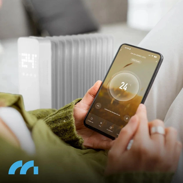 Экономный масляный обогреватель 11 ребер с WIFI Maltec 2500W, напольный обогреватель радиатор для дома с пультом, ЭКО-обогреватель - изображение 5
