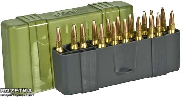 Коробка Plano Count Large Rifle  для патронов 20 шт. Зеленая (1230-20) - изображение 1