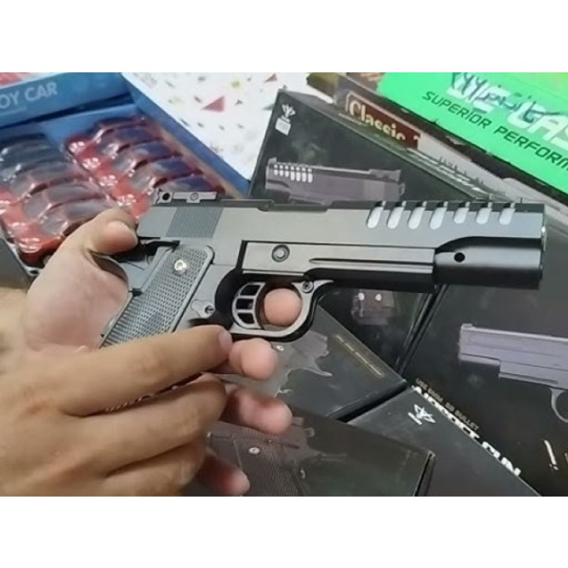 Страйкбольный Пистолет COLT M1911 VIGOR V301 пластик стреляет пульками 6 мм Черный - изображение 2