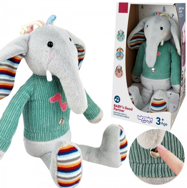Іграшка інтерактивна Woopie Toys Слоник зі звуком і світлом (5906280650711) - зображення 8