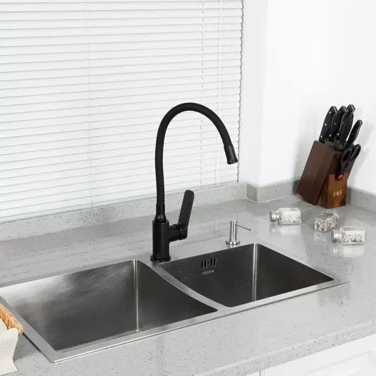 Смеситель для кухни Frap F4462 с гибким изливом, черный - Фото 2 Смеситель для кухни Frap F4462 с гибким изливом, черный - изображение 2