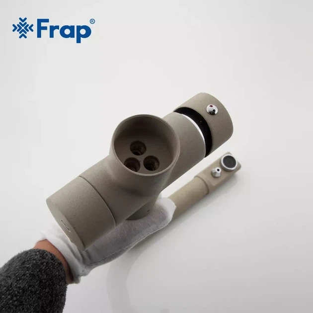 Змішувач для кухні на дві води Frap F4352-20, бежевий - изображение 4