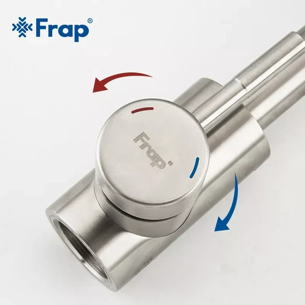 Змішувач для кухні Frap F44899 з поворотним виливом, сатин - зображення 3