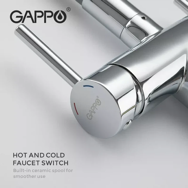 Смеситель для кухни на две воды GAPPO G4398-30 с гибким изливом, серый/хром - изображение 6