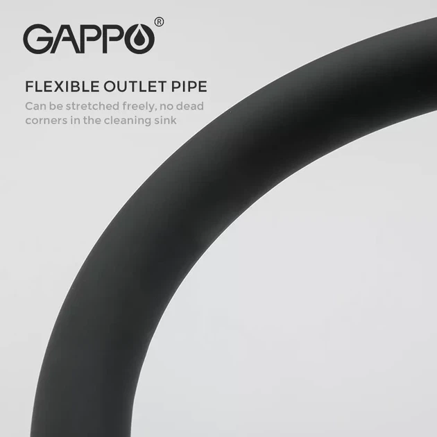Смеситель для кухни под фиьтр GAPPO G4398-36 с гибким изливом, черный - изображение 6