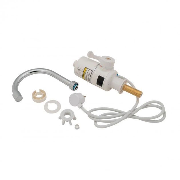 Проточний кран-водонагрівач кухонний для кухні Lidz Warm 056 LDWAR056WCR24984 White / Chrome - изображение 6