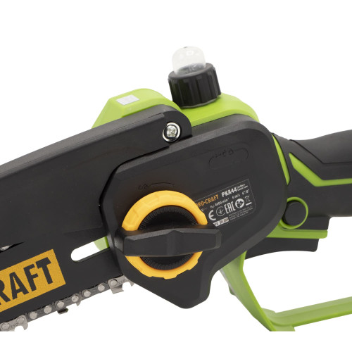 Аккумуляторная мини пила Procraft PKA44, в комплекте две шины, две цепи, масло для цепи и рабочие перчатки - изображение 8