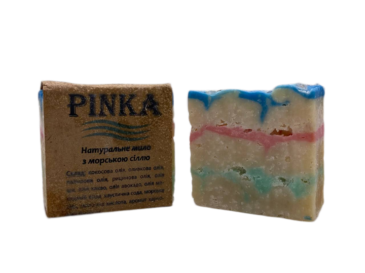 Натуральне мило з морською сіллю ручної роботи Pinka 100 г - зображення 2