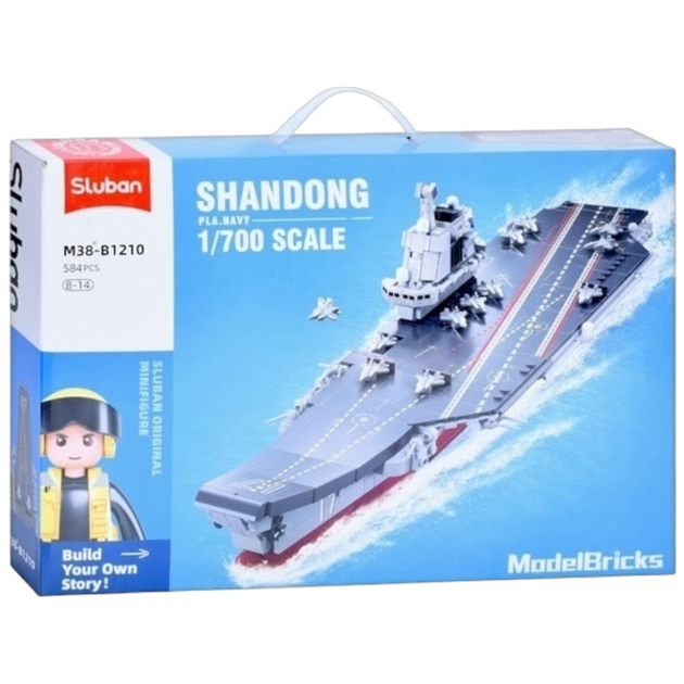 Конструктор SLUBAN M38-B1210 Авіаносець Шаньдун (Shandong), 1:700, 584 деталь, в коробці - зображення 6