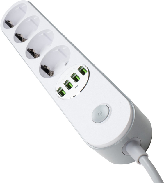 Listwa zasilająca ColorWay 4 gniazda 4 USB 2 m White (CW-CHE44W) - obraz 3