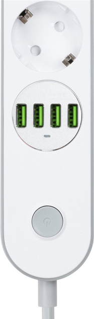 Listwa zasilająca ColorWay 4 gniazda 4 USB 2 m White (CW-CHE44W) - obraz 5