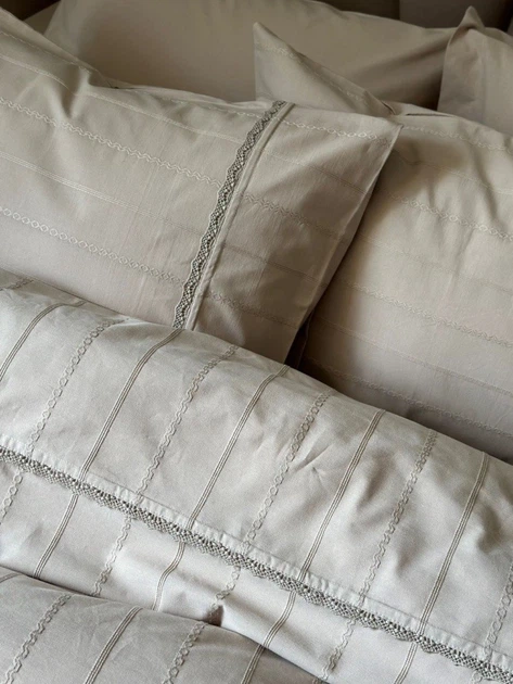 Постільна білизна Saheser. Eco Cotton Jasmin bej jacquard-Євро - Фото 5 Постільна білизна Saheser. Eco Cotton Jasmin bej jacquard-Євро - зображення 5