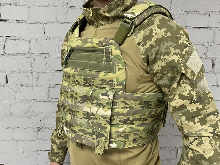 Плитоноска ISARM разгрузочный военный жилет с системой Molle Multicam (PLT-069) - изображение 2