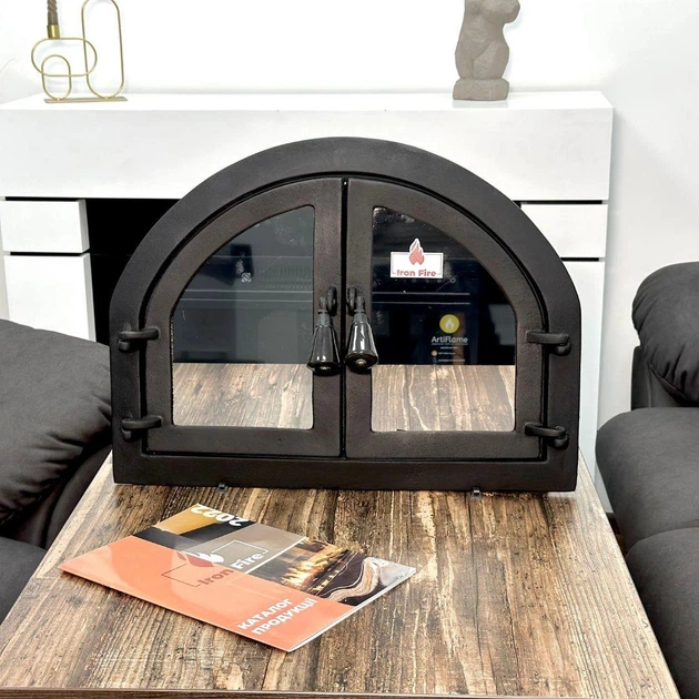 Дверцята для каміна Iron Fire Sabina 550x410 мм зі склом чавунні - зображення 8