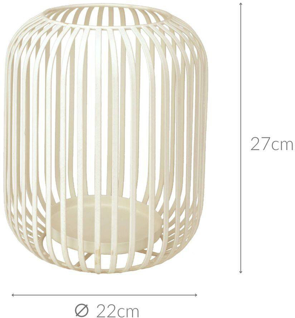 Lampion Home Styling Collection na świecę metalowy biały (8720573881616) - obraz 2