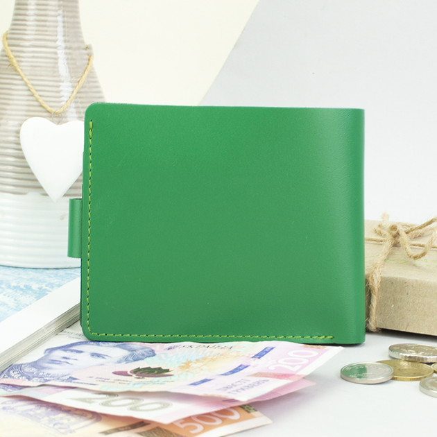 Портмоне женское кожаное на кнопке Handycover HC0042 зеленое - изображение 2