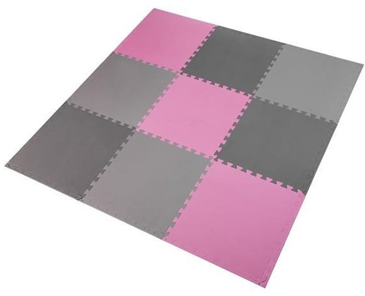 Mata puzzle HMS One Fitness MP10 10 mm 9 elementów Pink-Grey-Black (5907695592061) - obraz 1