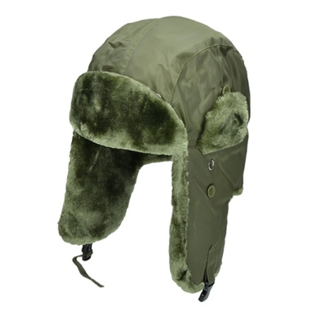 Шапка-вушанка MIL-TEC MA1 Pilot Fur Hat Оливкова M - зображення 1