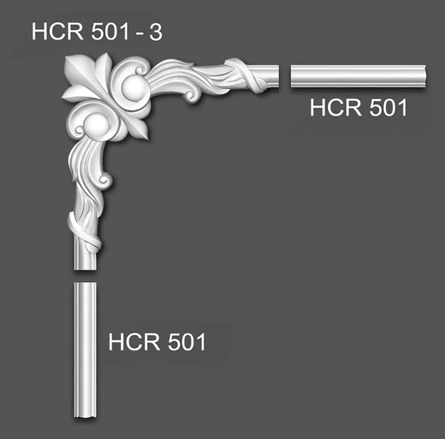 Кутовий полімерний елемент Grand decor HCR 501-3 280*280 мм - зображення 6
