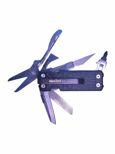 Міні мультитул брелок з кліпсою Nextool Pocket Tool E1 Кишеньковий мультиінструмент з ножицями та змінним лезом - зображення 3