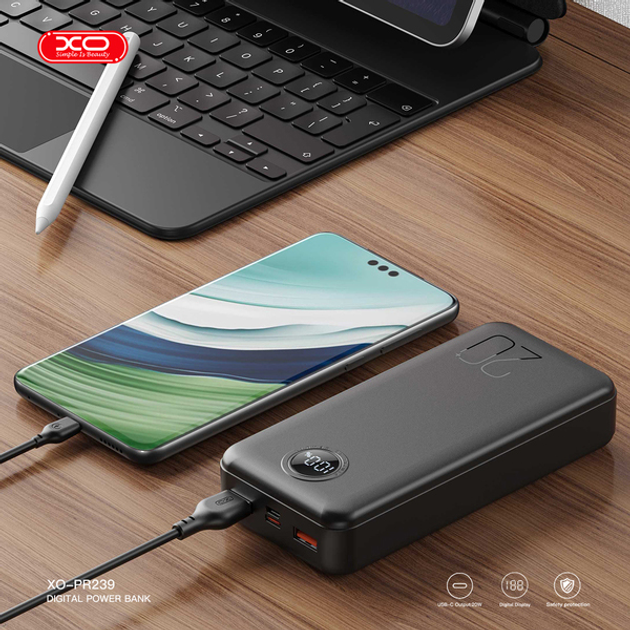УМБ XO PR239 20000mAh PD20W + QC22.5W Black (PR239_Black) - зображення 5