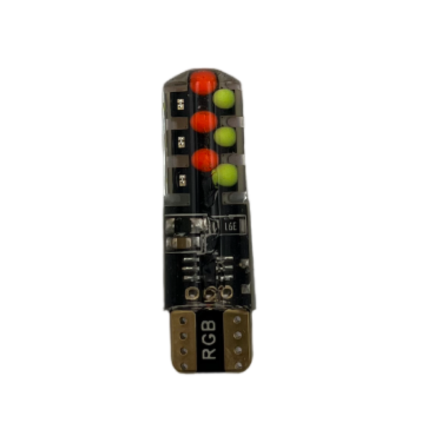 Светодиодные автомобильные лампы габарита T10 W5W RGB Led / 16 цветов + пульт для управления цветами - изображение 2