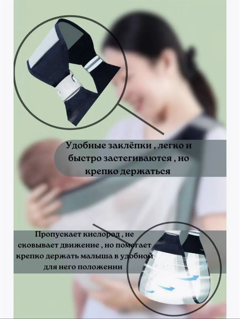 Дихаюча перенесення для новонароджених Слінг Baby Sling AND 182 - Фото 2 Дихаюча перенесення для новонароджених Слінг Baby Sling AND 182 - зображення 2