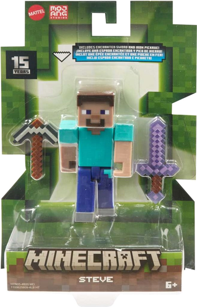 Zestaw Mattel Minecraft Steve Figurka podstawowa + akcesorium (0194735194346) - obraz 1
